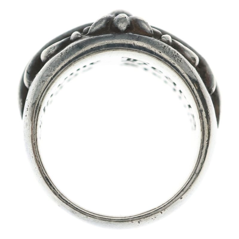 Chrome Hearts Flrl Crs Floral Cross Ring Silver