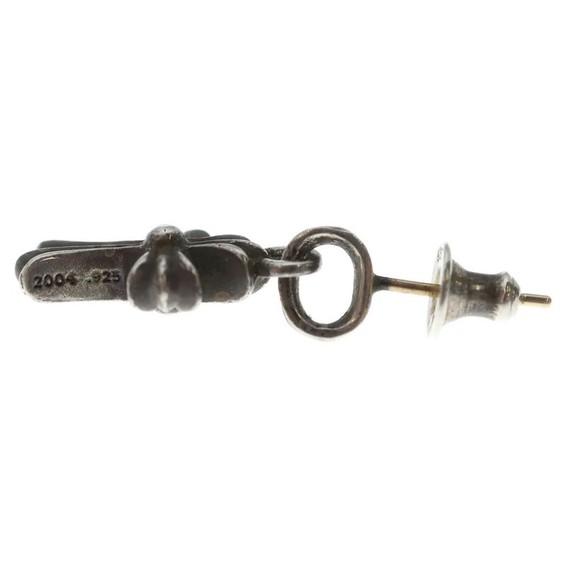 Chrome Hearts Bby Pprchn Baby Fat Cross Drop Earrings Silver
