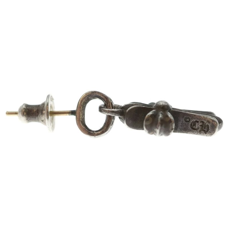 Chrome Hearts Bby Pprchn Baby Fat Cross Drop Earrings Silver