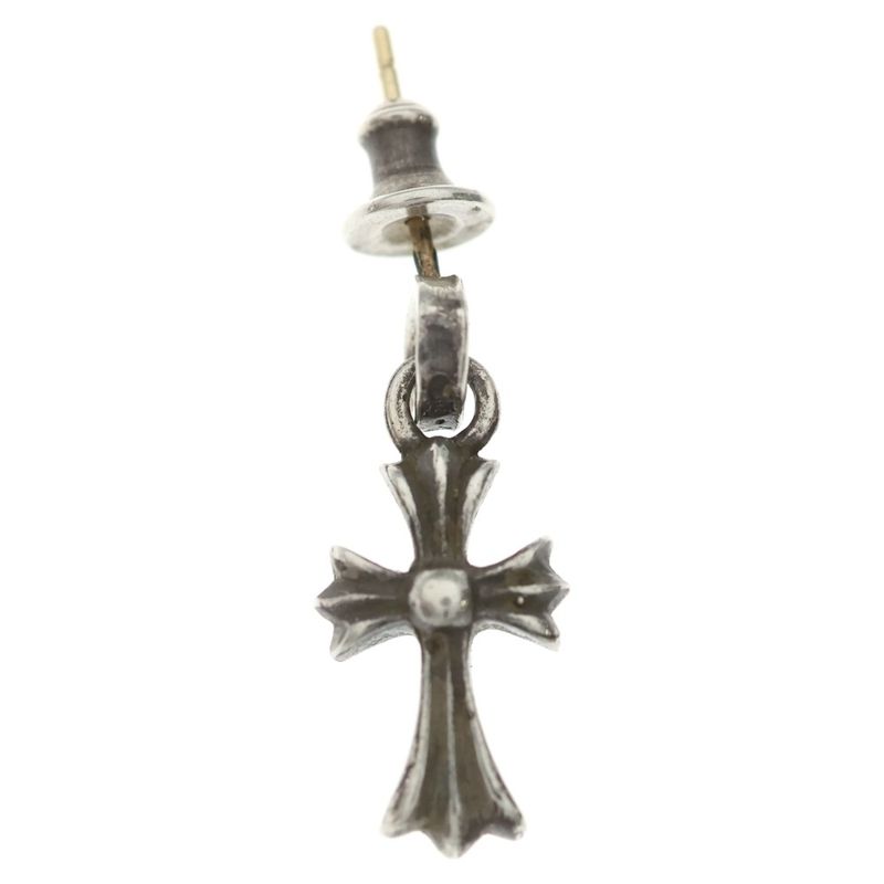Chrome Hearts Bby Pprchn Baby Fat Cross Drop Earrings Silver