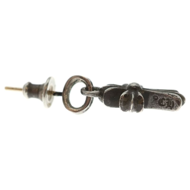 Chrome Hearts Bby Pprchn Baby Fat Cross Drop Earrings Silver