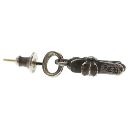 Chrome Hearts Bby Pprchn Baby Fat Cross Drop Earrings Silver