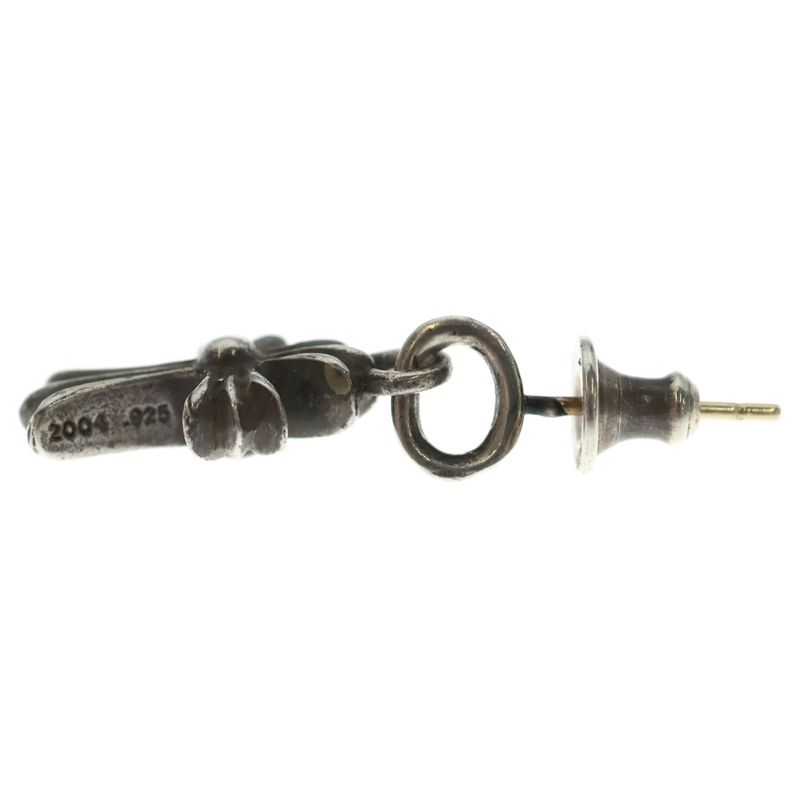 Chrome Hearts Bby Pprchn Baby Fat Cross Drop Earrings Silver