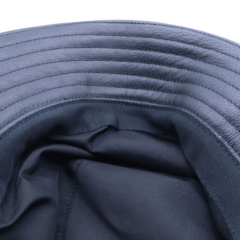 Hermes Cow Leather Bucket Hat Black
