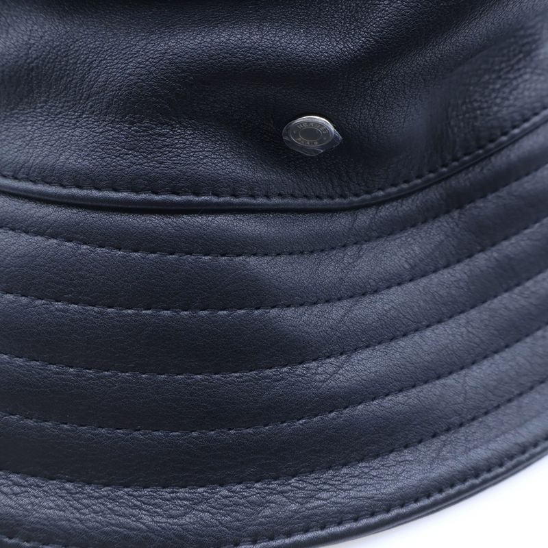 Hermes Cow Leather Bucket Hat Black