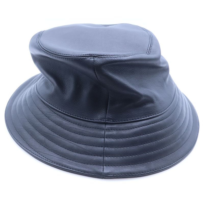 Hermes Cow Leather Bucket Hat Black