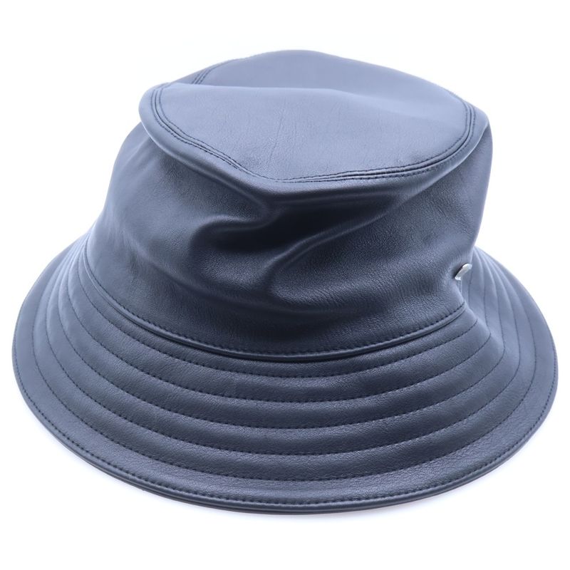 Hermes Cow Leather Bucket Hat Black