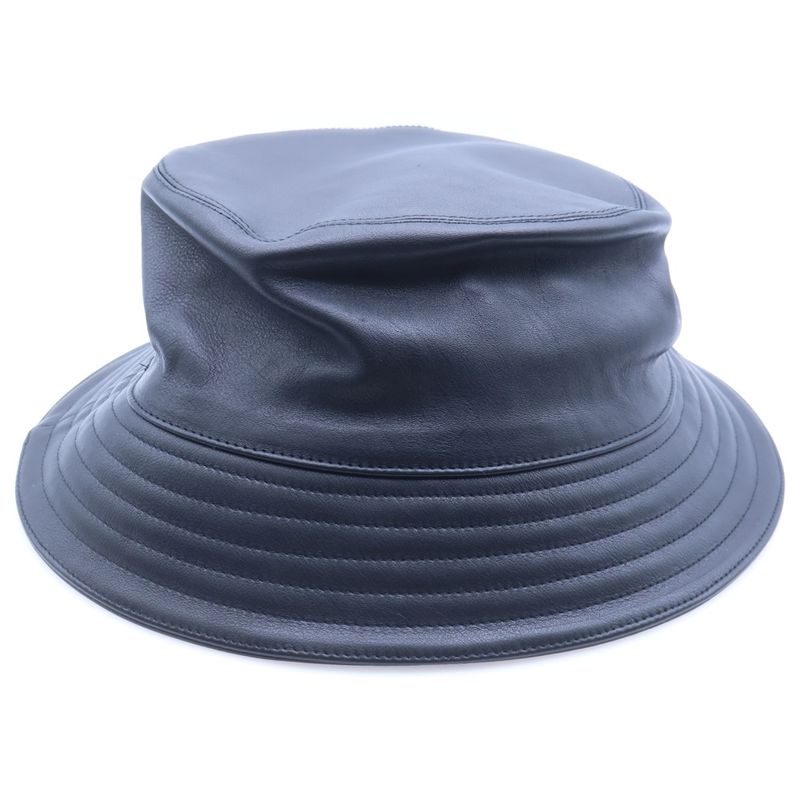 Hermes Cow Leather Bucket Hat Black