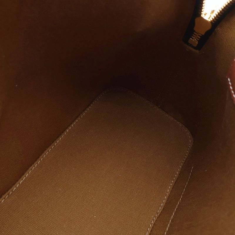 Celine Triomphe Small Bowling 2-Way Shoulder Bag Brown Leather Gold