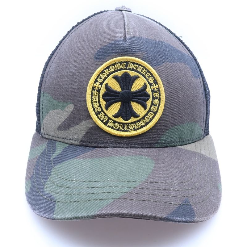 Chrome Hearts CH Plus Patch Camo Trucker Cap Hat with Khaki