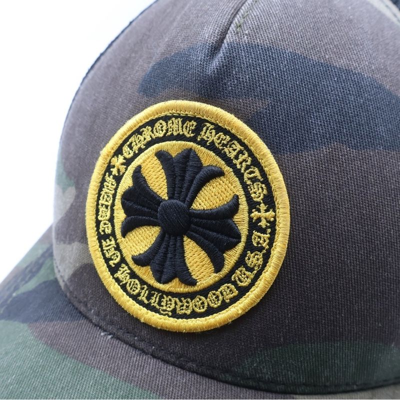 Chrome Hearts CH Plus Patch Camo Trucker Cap Hat with Khaki