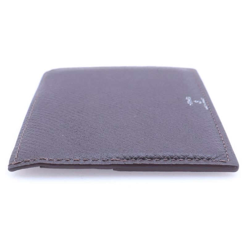 Hermes Petit Ash Natural History Leather Card Case Fixed Era Brown