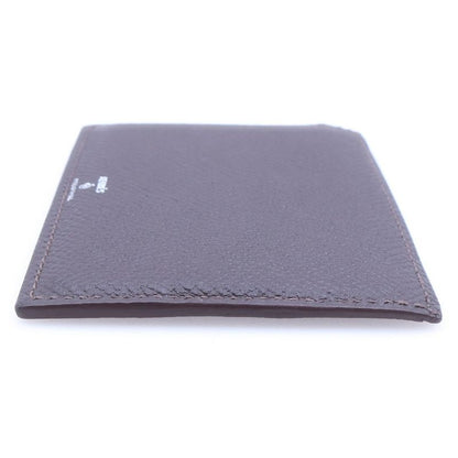 Hermes Petit Ash Natural History Leather Card Case Fixed Era Brown
