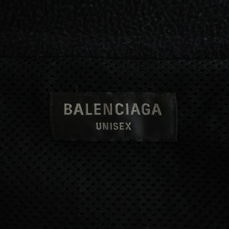 Balenciaga Fleece Sweatshirt with Logo Front Embroidery Zip Up Boa Jacket