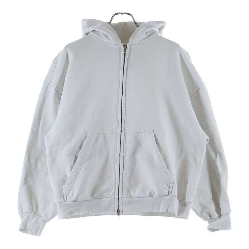 Balenciaga Agaicnelab Hooded Bomber Back Logo Print Zip Up Hoodie White