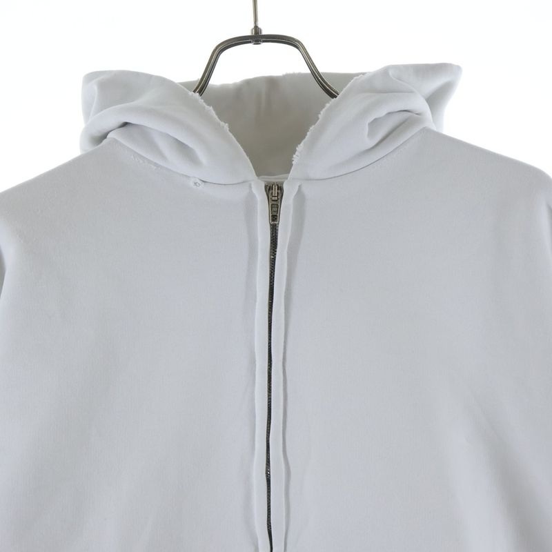 Balenciaga Agaicnelab Hooded Bomber Back Logo Print Zip Up Hoodie White