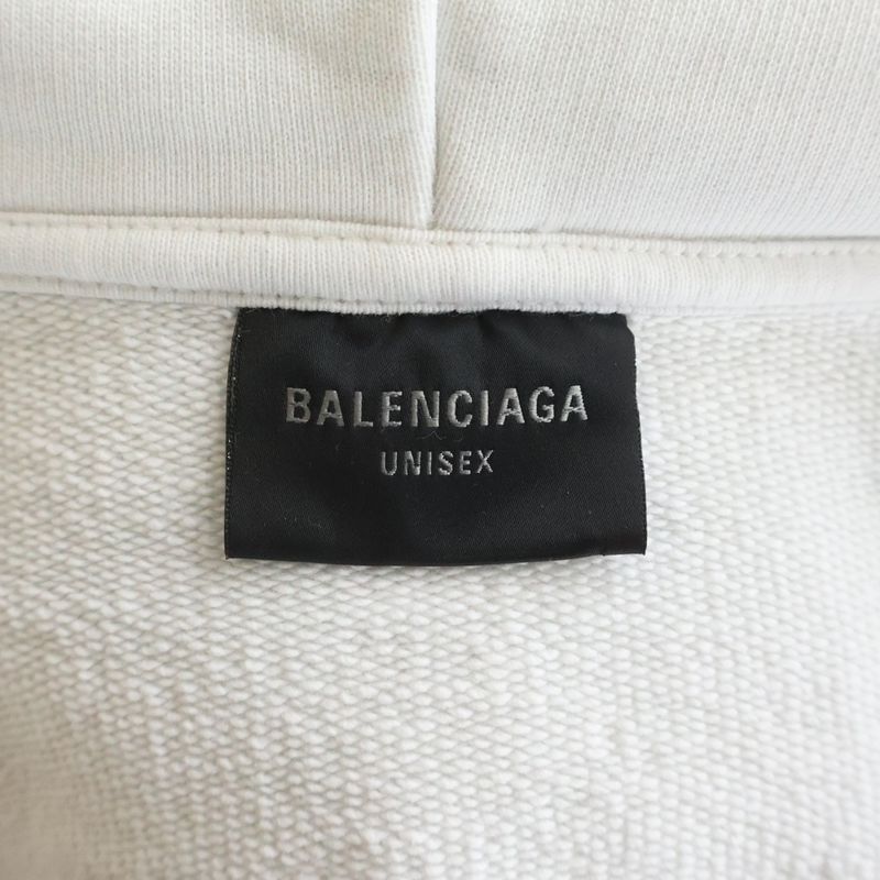 Balenciaga Agaicnelab Hooded Bomber Back Logo Print Zip Up Hoodie White