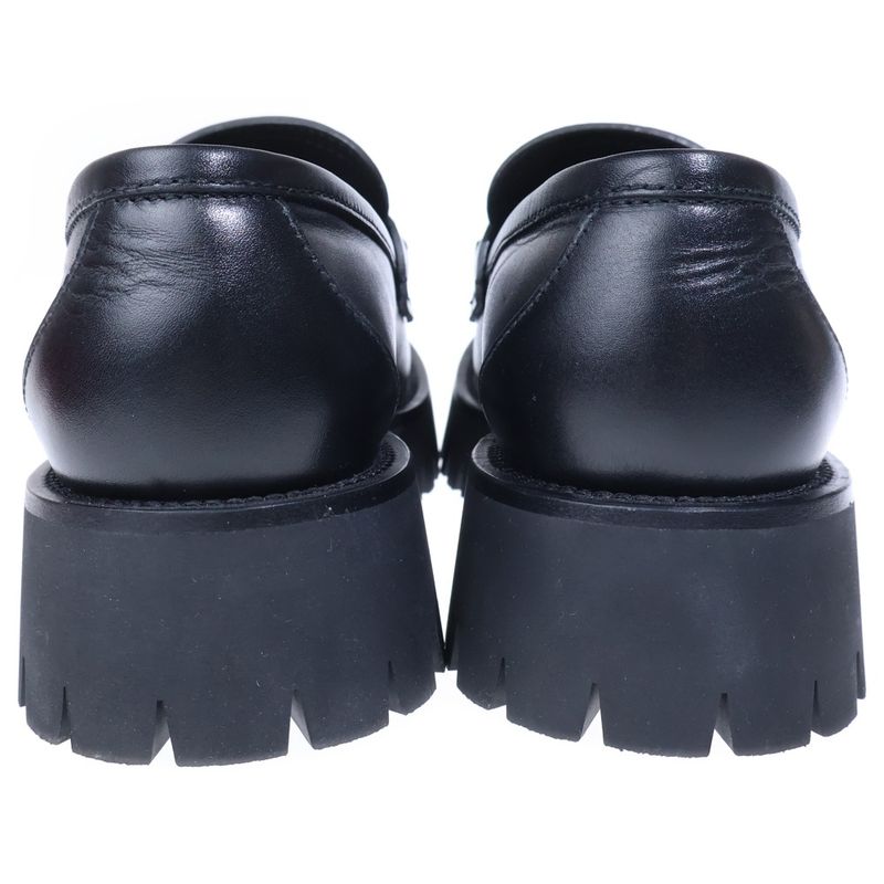 Gucci GG Embossed Horsebit Leather Loafers Black