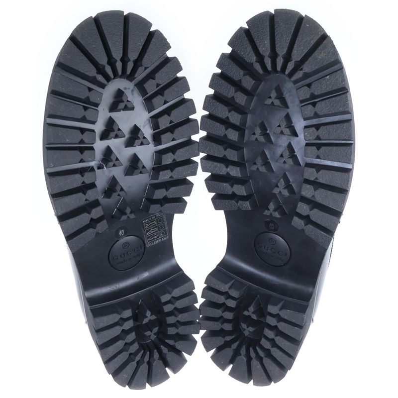 Gucci GG Embossed Horsebit Leather Loafers Black
