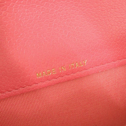 Chanel Quilted CC Logo Caviar Leather Gold Pink Card Case