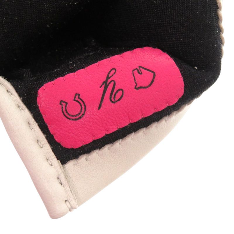 Hermes Gloves Chaine D'ancre Lambskin Silk Pearl Gray Graypink