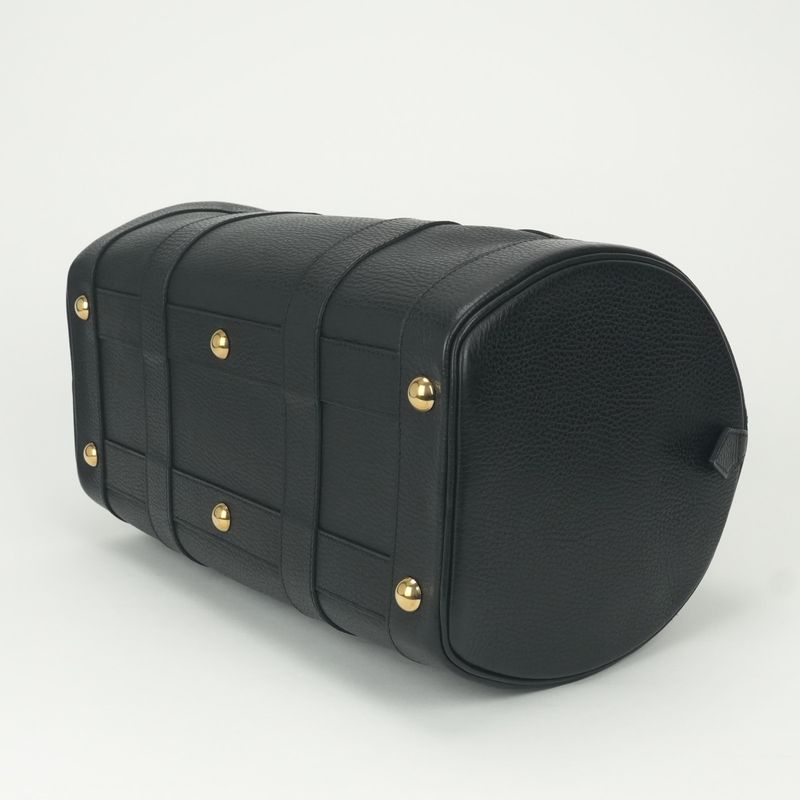 Hermes All Day Boston Bag Ardennes Noir Black Gold