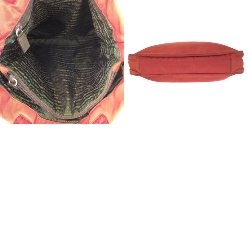 Prada Tessuto Red Silver Nylon Tote