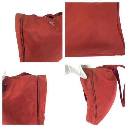 Prada Tessuto Red Silver Nylon Tote