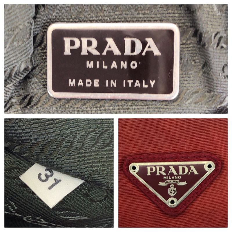 Prada Tessuto Red Silver Nylon Tote