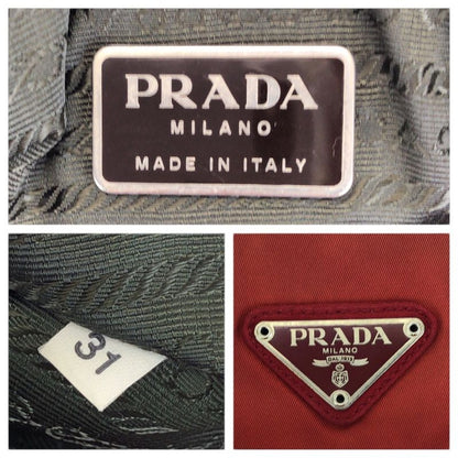 Prada Tessuto Red Silver Nylon Tote