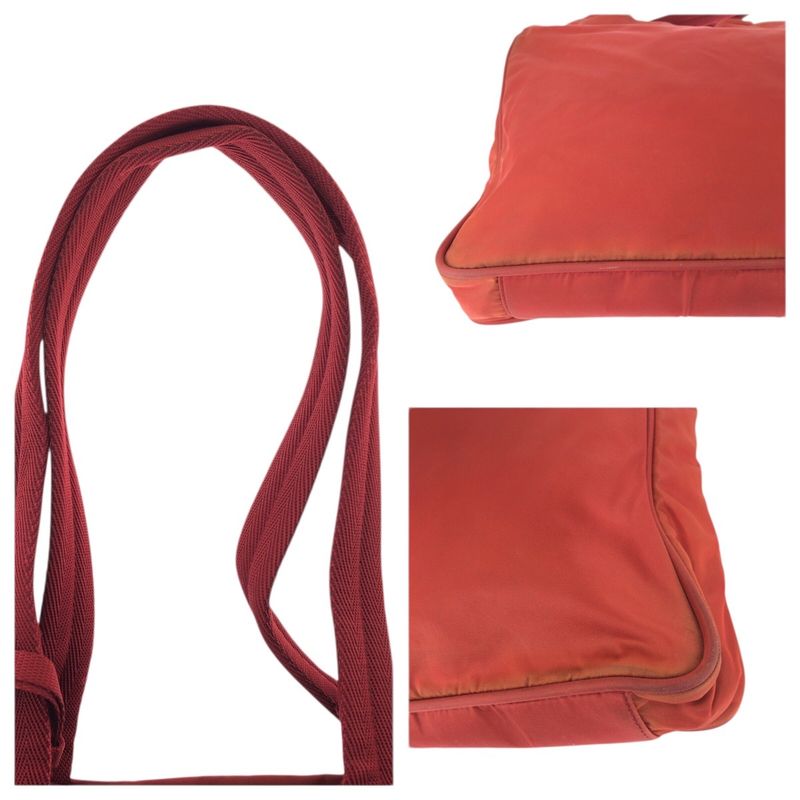 Prada Tessuto Red Silver Nylon Tote