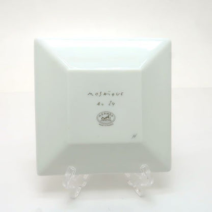 Hermes Petit Carre Mosaic 24 No1 Platinum Dish Porcelain Box Shipping Shoulder