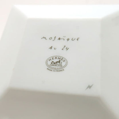 Hermes Petit Carre Mosaic 24 No1 Platinum Dish Porcelain Box Shipping Shoulder