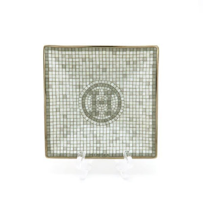 Hermes Petit Carre Mosaic 24 No1 Platinum Dish Porcelain Box Shipping Shoulder