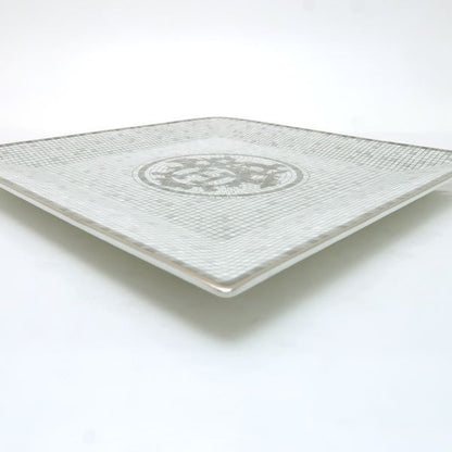 Hermes Petit Carre Mosaic 24 No3 Platinum Dish Porcelain Box Shipping Shoulder