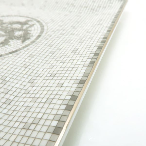 Hermes Petit Carre Mosaic 24 No3 Platinum Dish Porcelain Box Shipping Shoulder