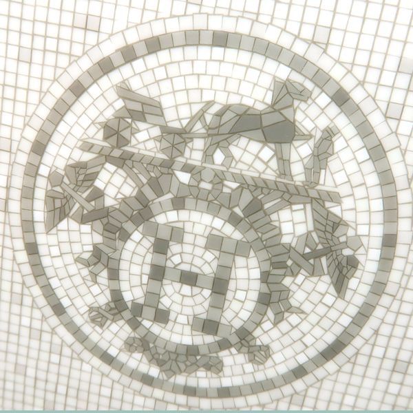 Hermes Petit Carre Mosaic 24 No3 Platinum Dish Porcelain Box Shipping Shoulder