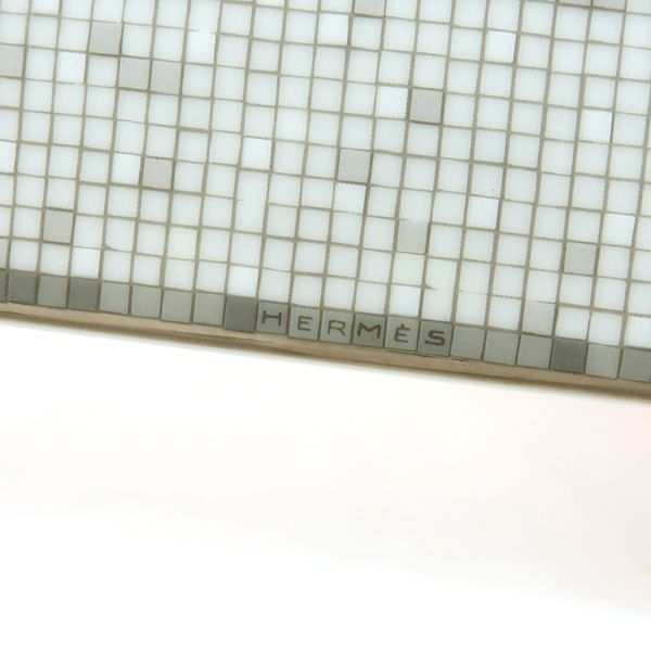 Hermes Petit Carre Mosaic 24 No3 Platinum Dish Porcelain Box Shipping Shoulder