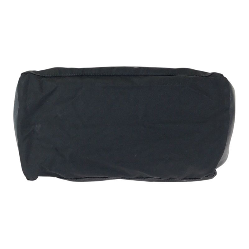 Prada Tessuto Saffiano Black Silver Nylon Leather Clutch