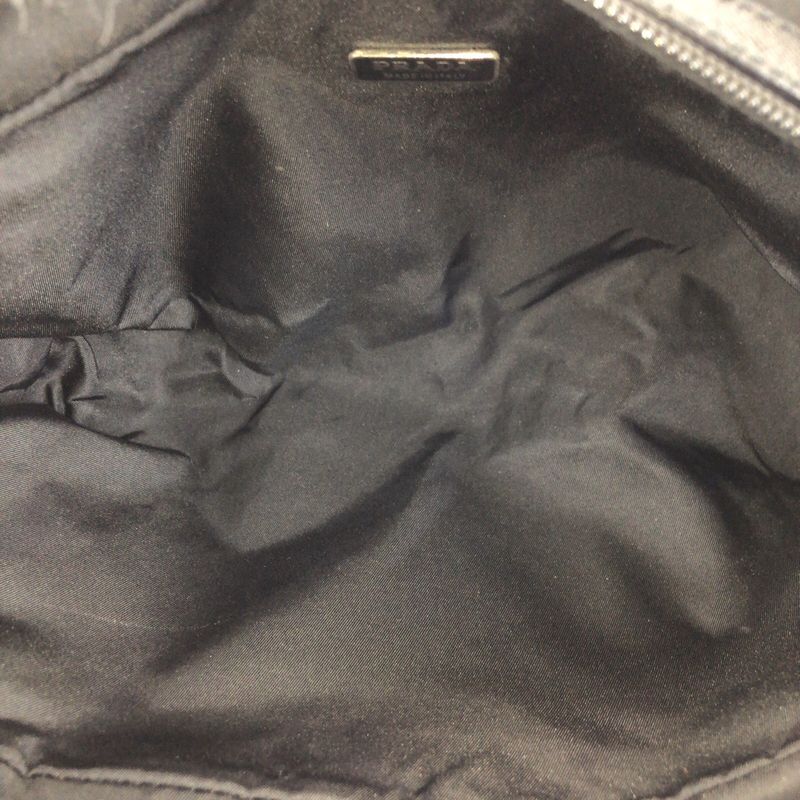 Prada Tessuto Saffiano Black Silver Nylon Leather Clutch