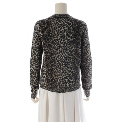 Saint Laurent Mohair Wool Nylon Leopard Print Knit Sweater Top