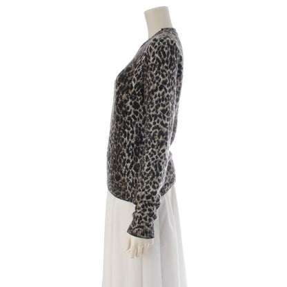 Saint Laurent Mohair Wool Nylon Leopard Print Knit Sweater Top