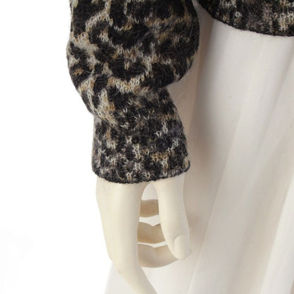 Saint Laurent Mohair Wool Nylon Leopard Print Knit Sweater Top