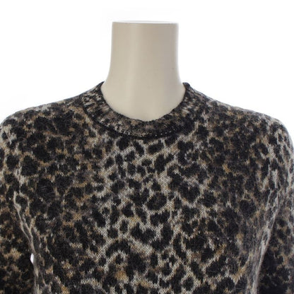 Saint Laurent Mohair Wool Nylon Leopard Print Knit Sweater Top