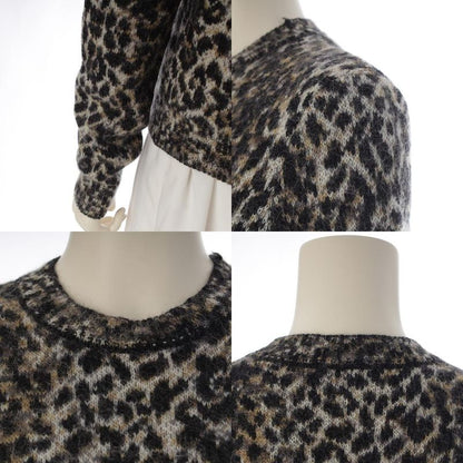 Saint Laurent Mohair Wool Nylon Leopard Print Knit Sweater Top