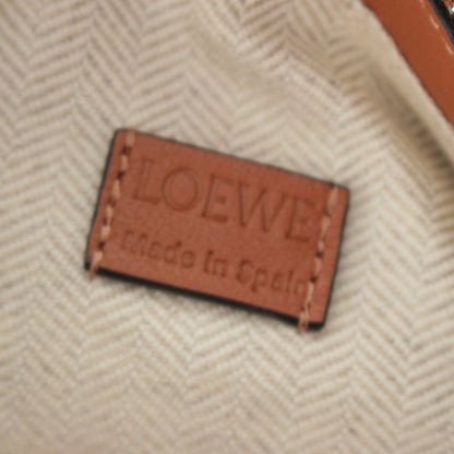 Loewe Puzzle Edge Mini Leather Anagram 2-Way Shoulder Handbag Brown Tan