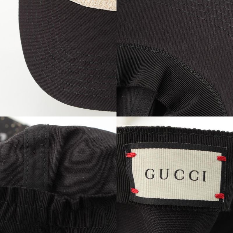 Gucci Logo Headband Baseball Cap Hat Black White