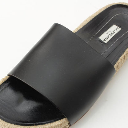 Balenciaga Leather Espadrille Sandals Black 38