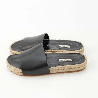 Balenciaga Leather Espadrille Sandals Black 38