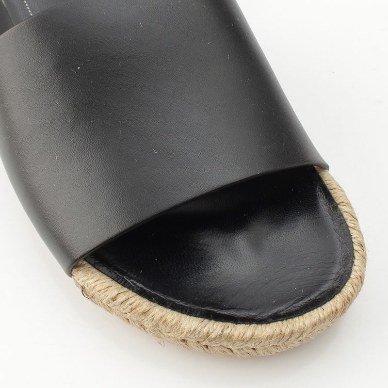 Balenciaga Leather Espadrille Sandals Black 38